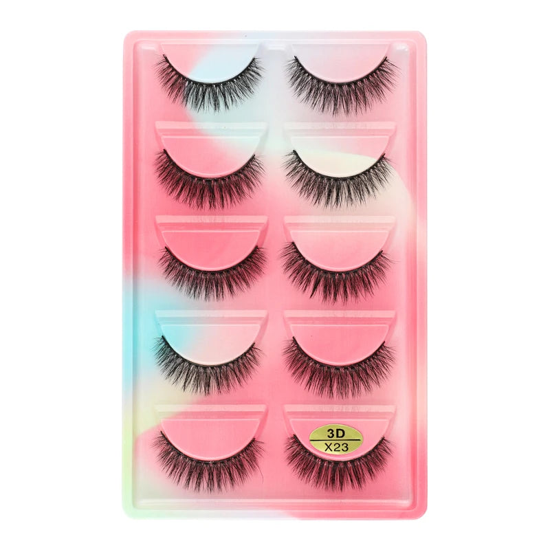 3/5 Pairs Fake Lashes Natural Long False Eyelashes Extension Fluffy 3D Mink Lashes Wispy Strip Eyelashes Makeup Tools maquillaje