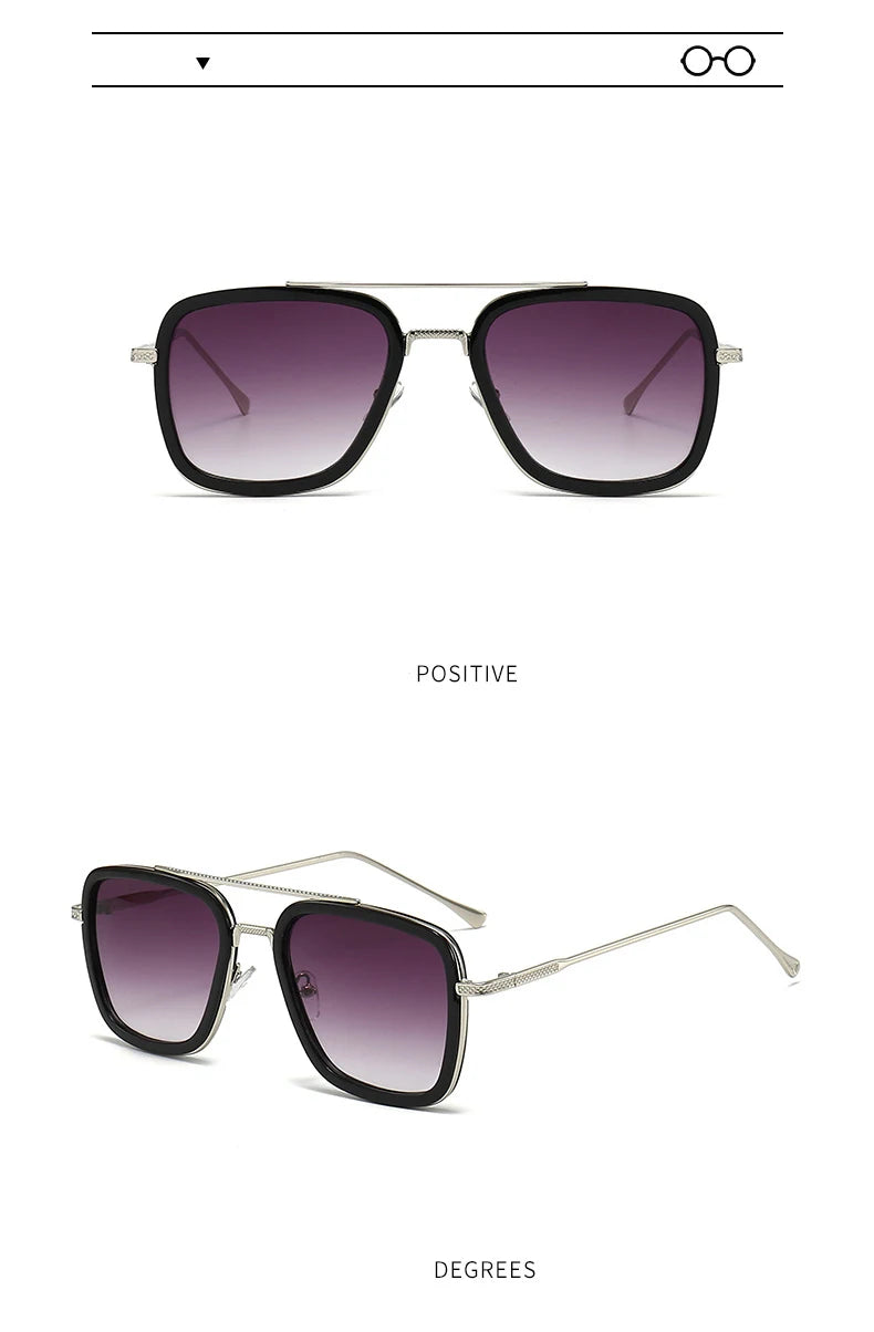 2024 New Square Men Sunglasses Fashion Metal Steampunk Sun Glasses For Women Trendy Outdoor Shades Eyewear Unisex Accessory