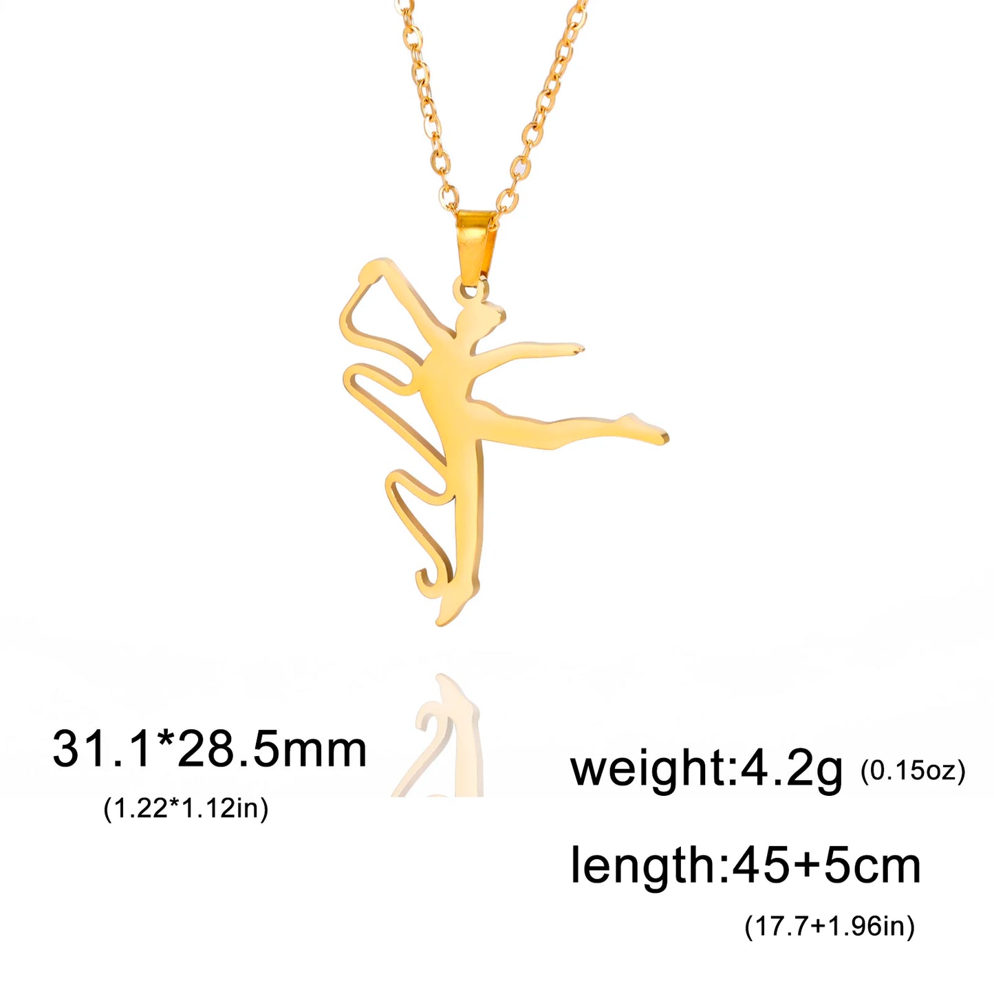 Rhythmic Gymnastics Necklace Women Trend 2025 Gymnast Stainless Steel Jewelry BFF Dancer Girl Sport Accessories Mother Day Gift