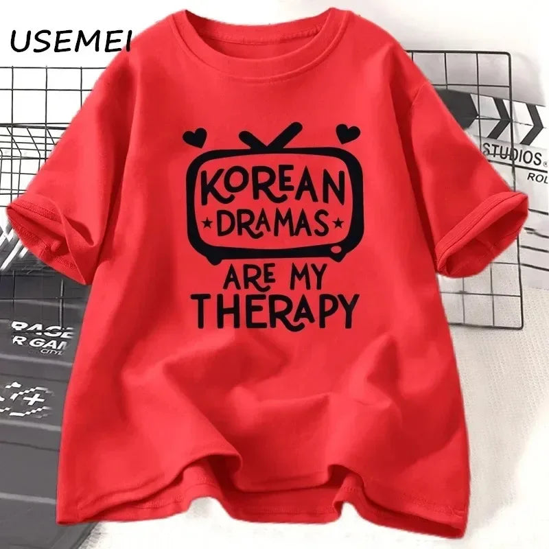 K-Drama T-shirt Women's Korean Drama T-shirt Short Sleeve Plus Size T-shirt Women's Street Casual Women's T-shirt