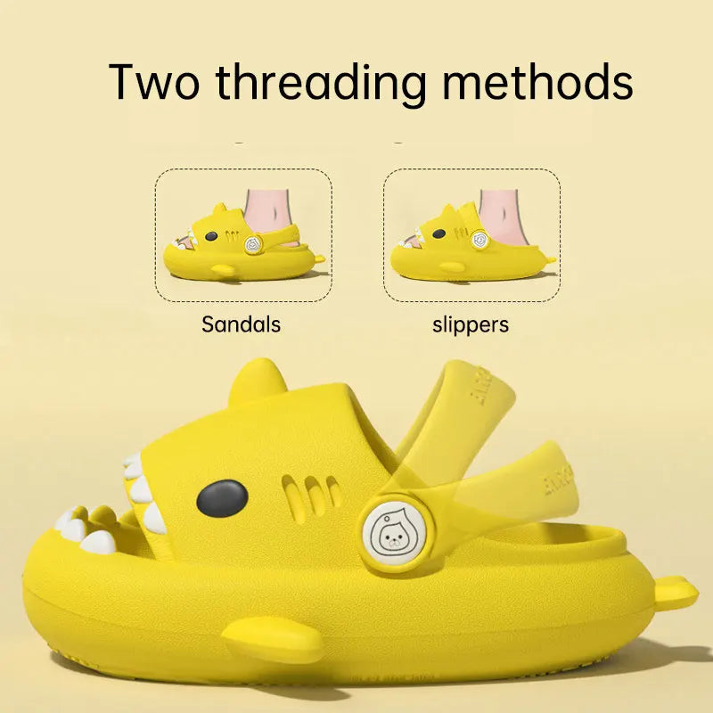 Children Slippers Shark Flip Flops Soft Sole Cartoon Slipper Women Man Bathroom Sandal EVA Non-slip Children Shoes Sandals