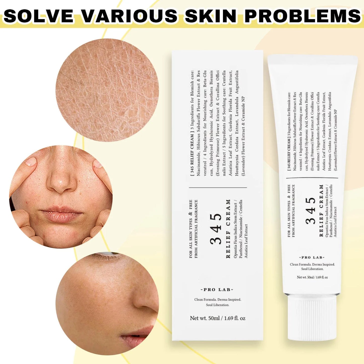 (1/4 PC) Hot 345 Soothing Cream Daily Facial Moisturizer Spots Treatmenty Soothing Repairs Moisturizing