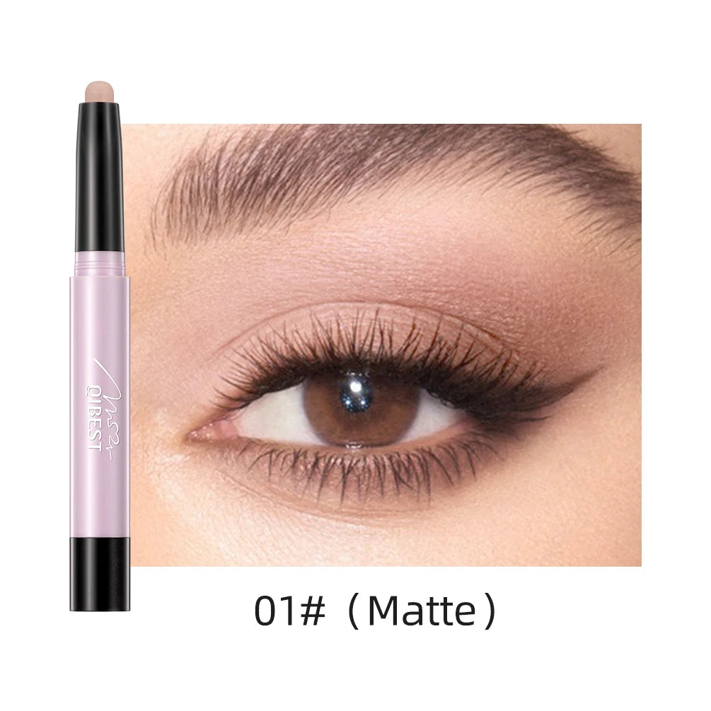 12 Colors Pearlescent Eyeshadow Pencil Waterproof Long Lasting Glitter Shimmer Eye Shadow Pen Eyeliner Stick Eyes Makeup Tools