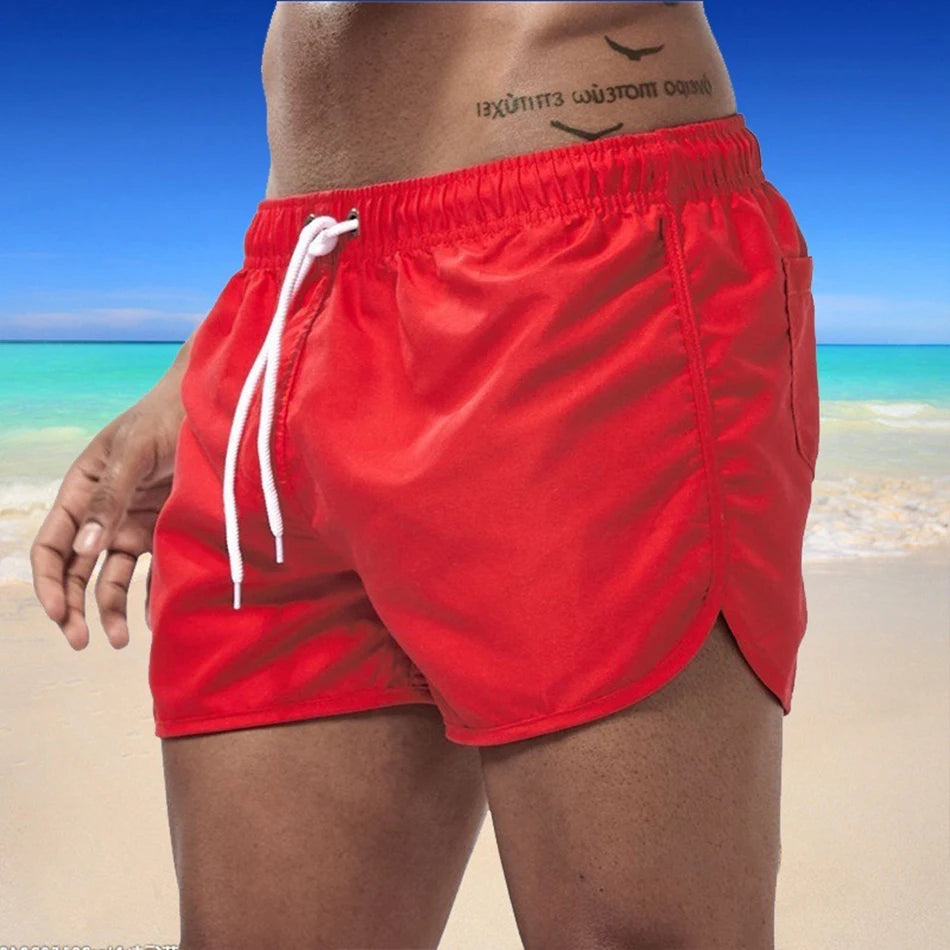Shorts For Men 2023 Summer Men's Swimwear Shorts Brand Beachwear Sexy Swim Trunks Men Swimsuit Low Waist Breathable Beach Wear