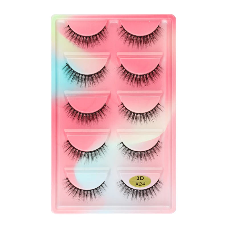 3/5 Pairs Fake Lashes Natural Long False Eyelashes Extension Fluffy 3D Mink Lashes Wispy Strip Eyelashes Makeup Tools maquillaje