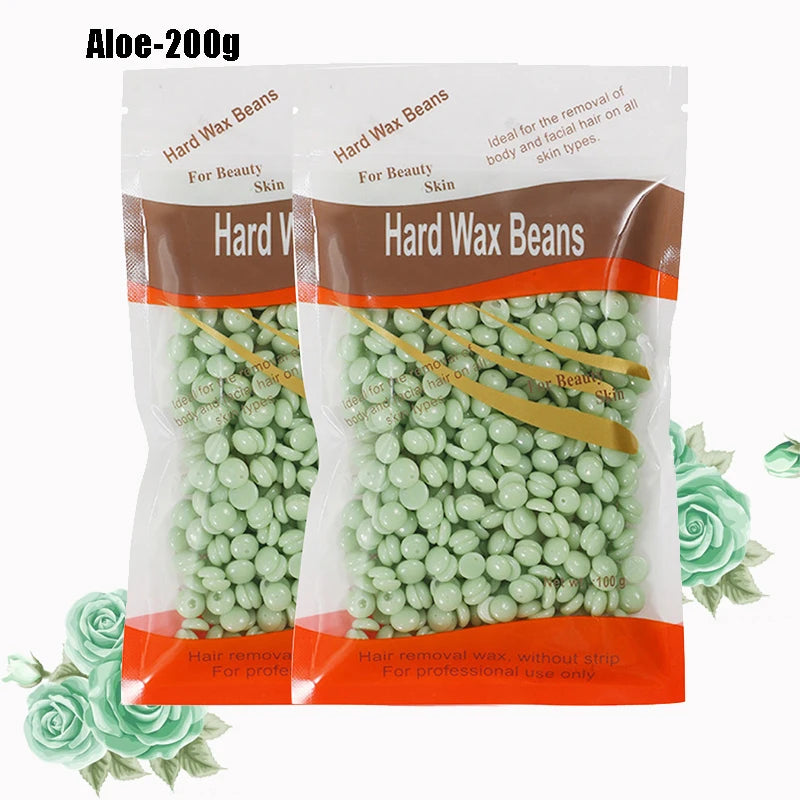 Hard Wax Beads Wax Beans for Hair Removal Sensitive Skin with Strawberries FormulaPerfect for Full Body Facial Brazilian Bikini