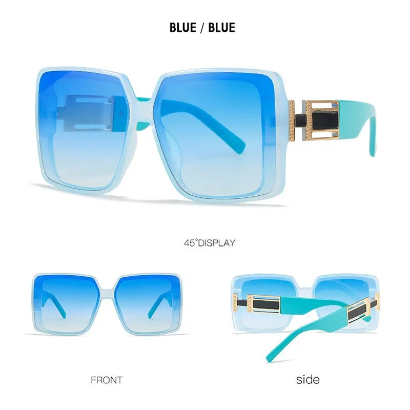 New Luxury Oversized Men Sunglasses Brand Designer Sun Glasses For Women Fashion Gradient Square Shades