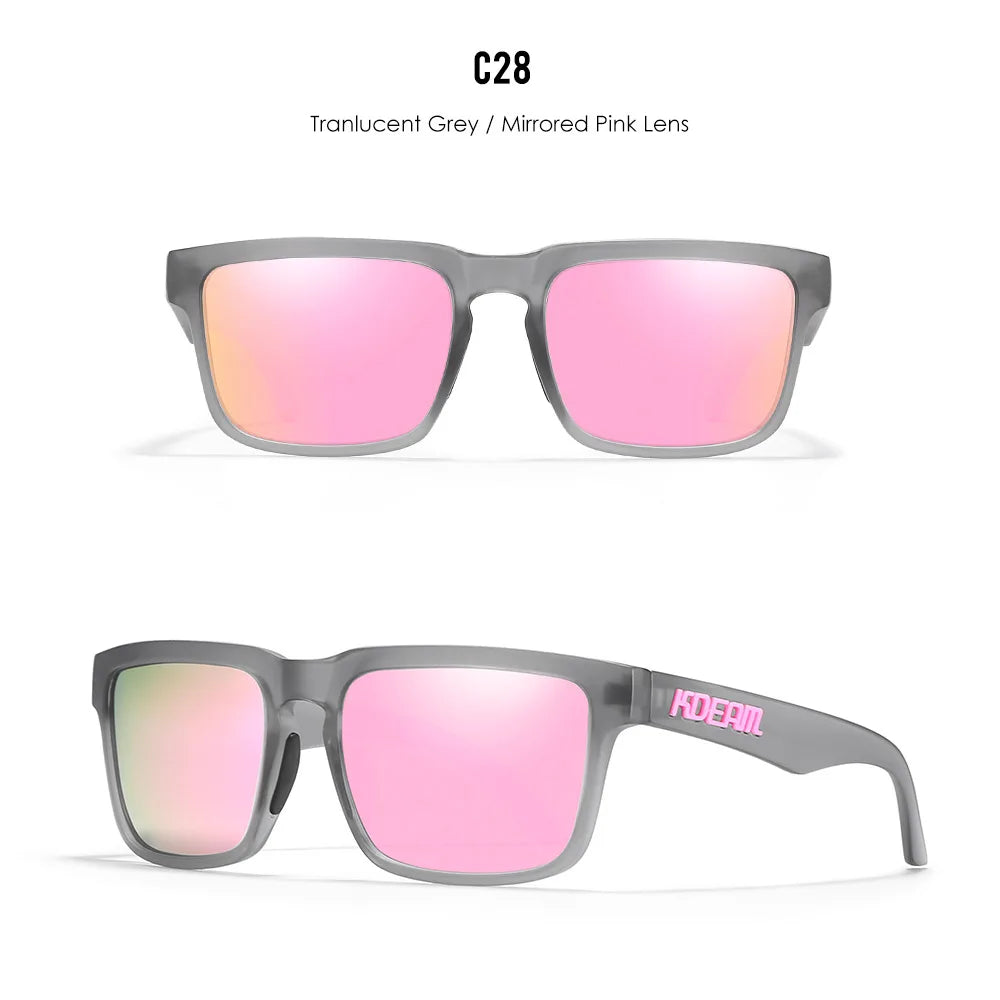 KDEAM Brand Hot Selling Square Polarized Men Sunglasses Brief And Fashion Design Leisure Women Shades Fishing Driving Glasses
