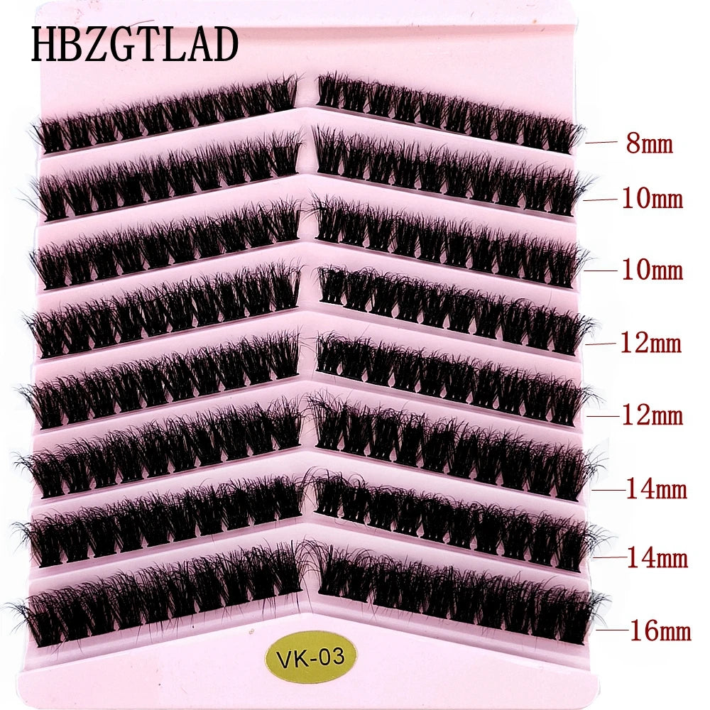 New 8 Rows Mink Eyelashes Natural Bundles Eyelash Extension 3D Russia Volume Individual Eyelash Cluster Makeup Tools Lashes