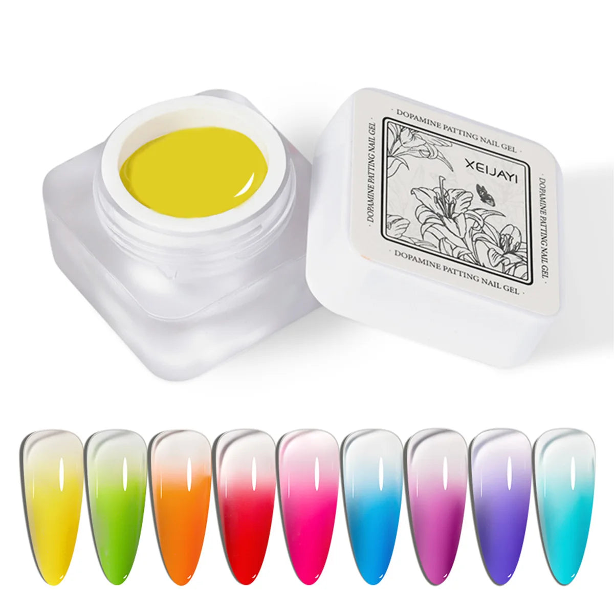 XEIJAYI Painting Gel Durable Patting Gel Nail Polish Creamy Texture Color Painting Glue Soak Off Solid Manicure Consumables