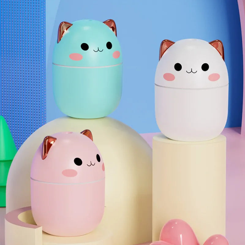 Hot Sale 250ml Cute Cat Air Humidifier Diffuser USB Mist Maker Mini Humidificador with Night Light