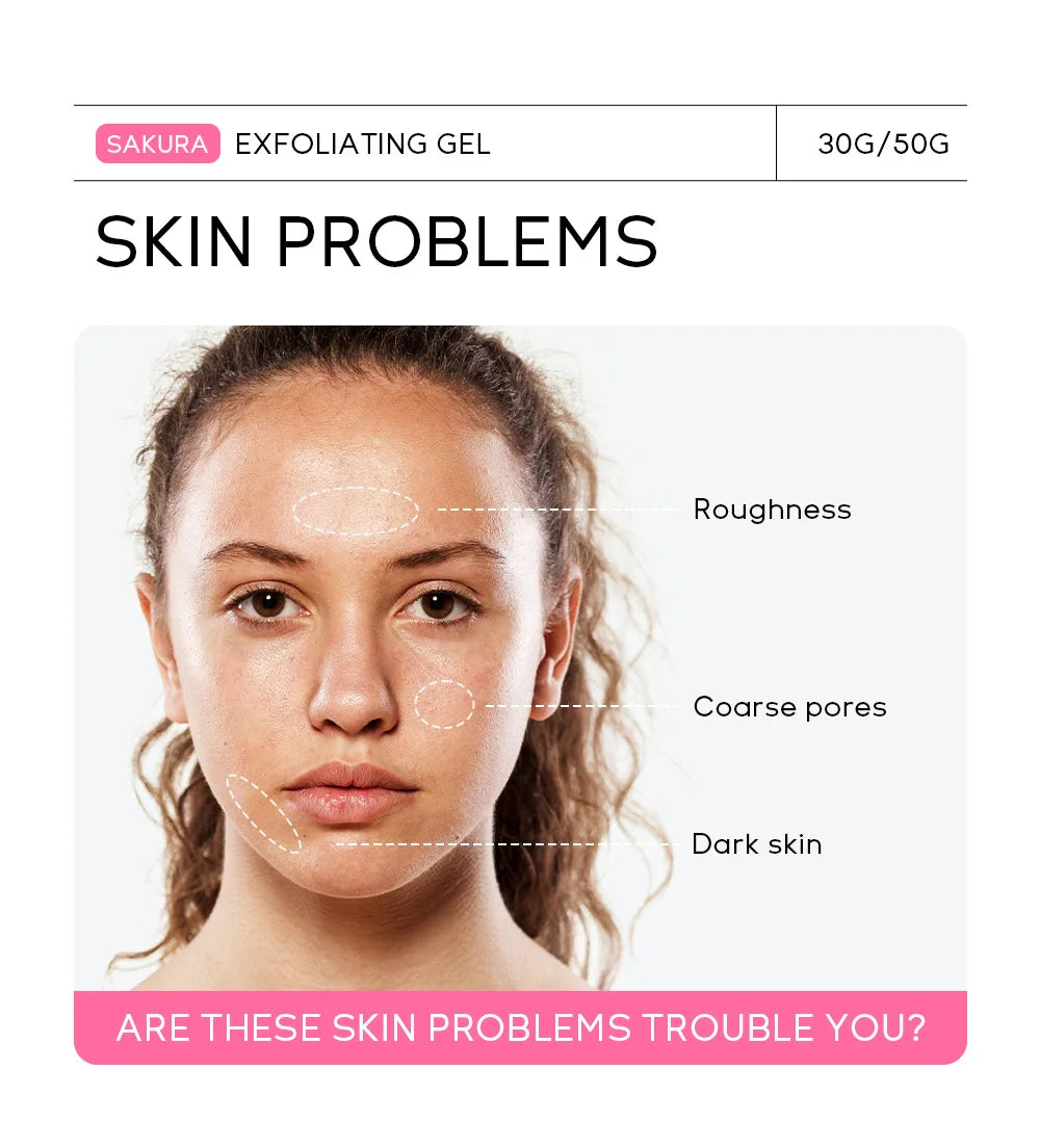 Sakura Gentle Exfoliating Peeling Gel Facial Scrub Moisturizing Nourishing Repair Scrubs Face Cream Beauty Skin Care