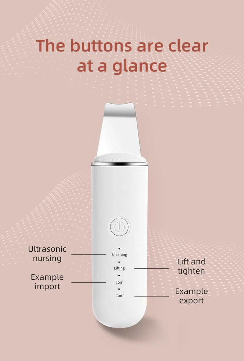Ultrasonic Skin Care Spatula Vibration Blackhead Remover Cavitation Shovel Facial Exfoliation Skin Care Tools