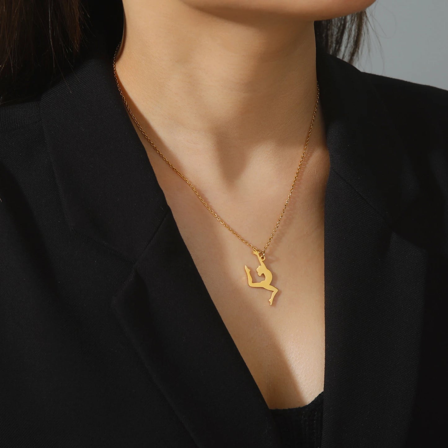 Rhythmic Gymnastics Necklace Women Trend 2025 Gymnast Stainless Steel Jewelry BFF Dancer Girl Sport Accessories Mother Day Gift
