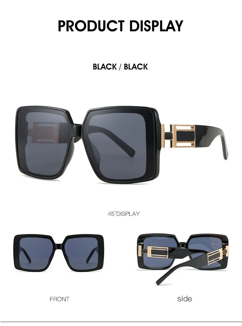 New Luxury Oversized Men Sunglasses Brand Designer Sun Glasses For Women Fashion Gradient Square Shades