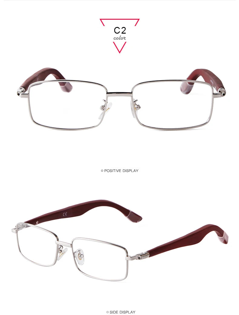 Luxury Brown Rimless Rectangle Men Sunglasses Clear Lens Wood Square Sun Glasses Spectacle Plain Frameless Women Eyewear Shades