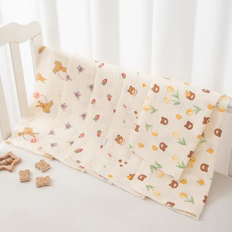 80x80cm Baby Receive Blanket for Newborn Cotton Muslin Swaddle Blanket Bedding Infant Bath Towel Baby Items Mother Kids