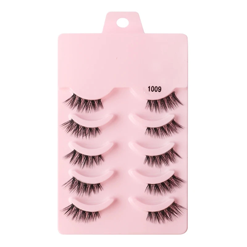 Hot Sale 3/5/6 Pairs 3D Mink Lashes Natural Long Cat Half Eyelashes Wispy Fluffy Manga Lashes Makeup Tools Faux Cils maquillaje