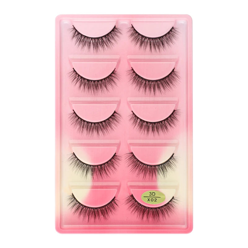 3/5 Pairs Fake Lashes Natural Long False Eyelashes Extension Fluffy 3D Mink Lashes Wispy Strip Eyelashes Makeup Tools maquillaje
