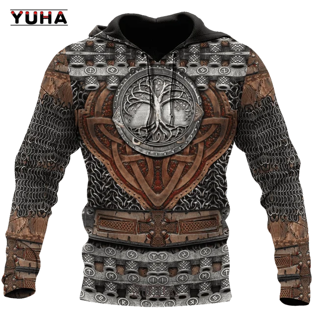 Men's Sweatshirts 3D Print Vikings Classic Wolf Men's Hoodies Jacket Spring Autumn Fashion Pullovers Hip Hop Punk Oversized Clo