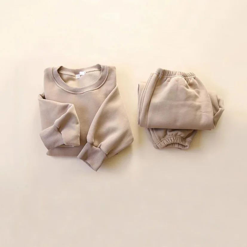 Kids Sportswear Suits for Children Warm Autumn Winter Fleece Jacket + Pant Baby Kids Boy Girl Tracksuits Clothes Outfit
