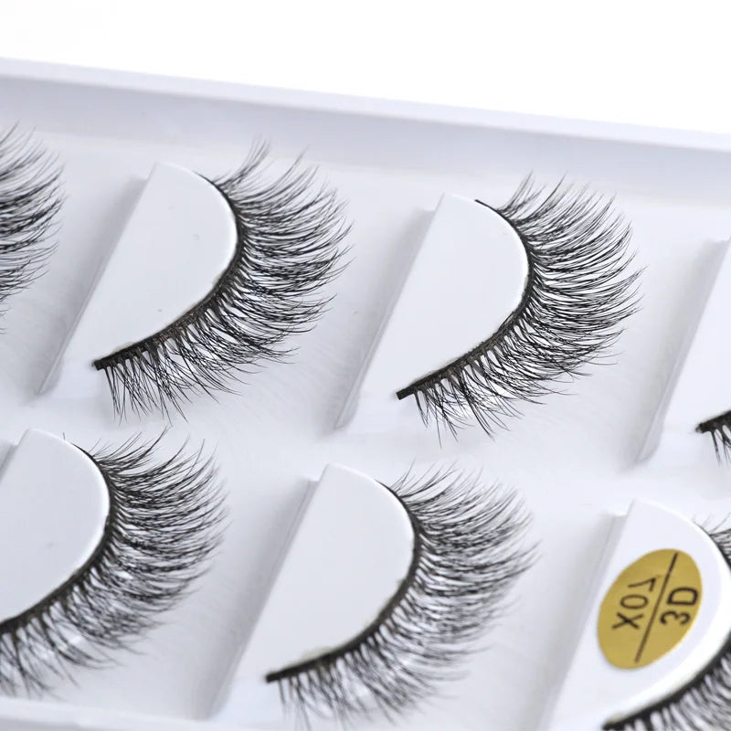 3/5 Pairs Fake Lashes Natural Long False Eyelashes Extension Fluffy 3D Mink Lashes Wispy Strip Eyelashes Makeup Tools maquillaje
