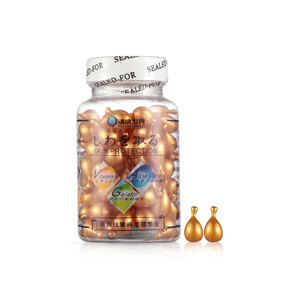 3pcs Vitamin E Extract Capsules Moisturizing and hydrating Ve Serum Facial Capsule 90pcs/bottle