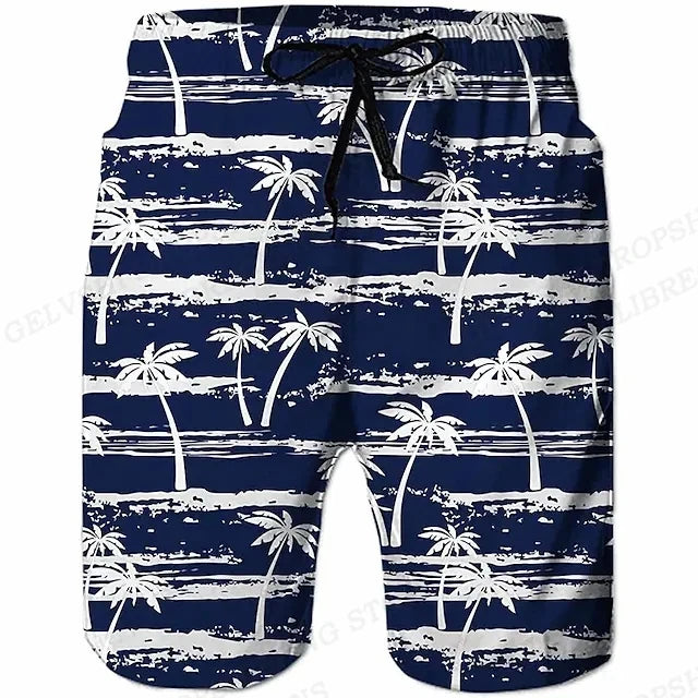 Summer Men's Shorts Quick Drying Hawaii Holiday Sports Swimming Trunks Fashion 3D Coconut Tree Printed Loose Sports Shorts 6XL