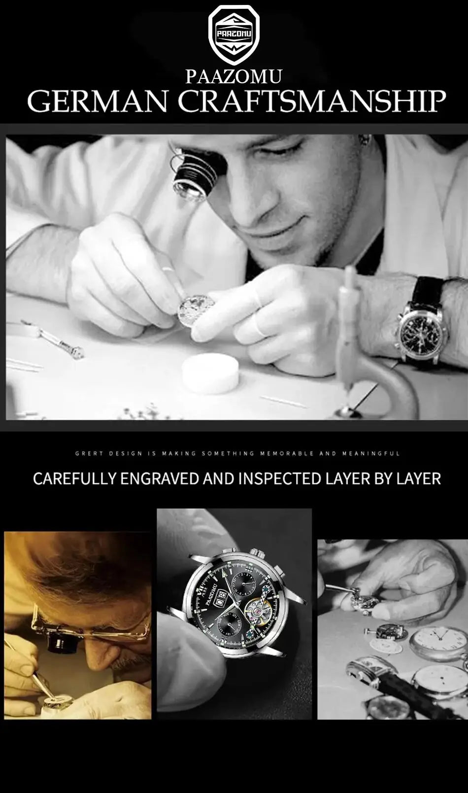 PAAZOMU Luxury Watch 2025 New Business Waterproof Male Clock Luminous Date Stainless Steel Square Quartz Men Watch reloj hombre