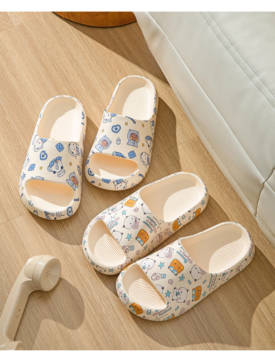 Kawaii Bubu Dudu Bear Slippers Summer Home Bathroom Anti-skid Bottom Outdoor Soft Shoes Cartoon Sandal Girl Gift Anime Figure