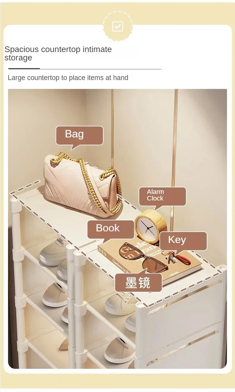 Shoes Rack Organizer Stackable Shoe Cabinet Space Saving Shoes Storage Rack Multi-layer Adjustable Shoe Cabinet Home Storage