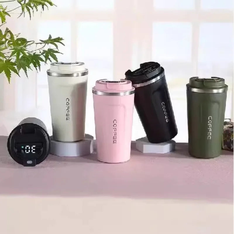 Coffee Tumbler Double Wall Stainless Steel Insulated Travel Mug for Hot Cold Drinks Sleek Design Portable Outdoor Cup