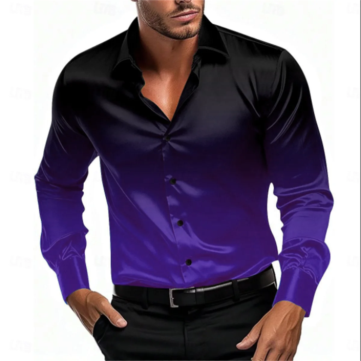 11 color gradient men's shirt casual comfortable business shirt spring and autumn lapel long sleeve shirt oversized men's clothi