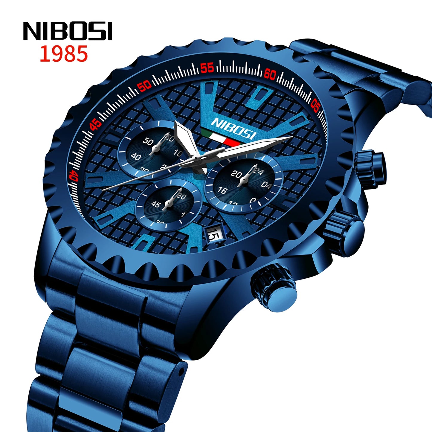 NIBOSI Men Watches Stainless Steel Top Luxury Fashion Business Wristwatch Waterproof Luminous Quartz Watches Relogio Masculino