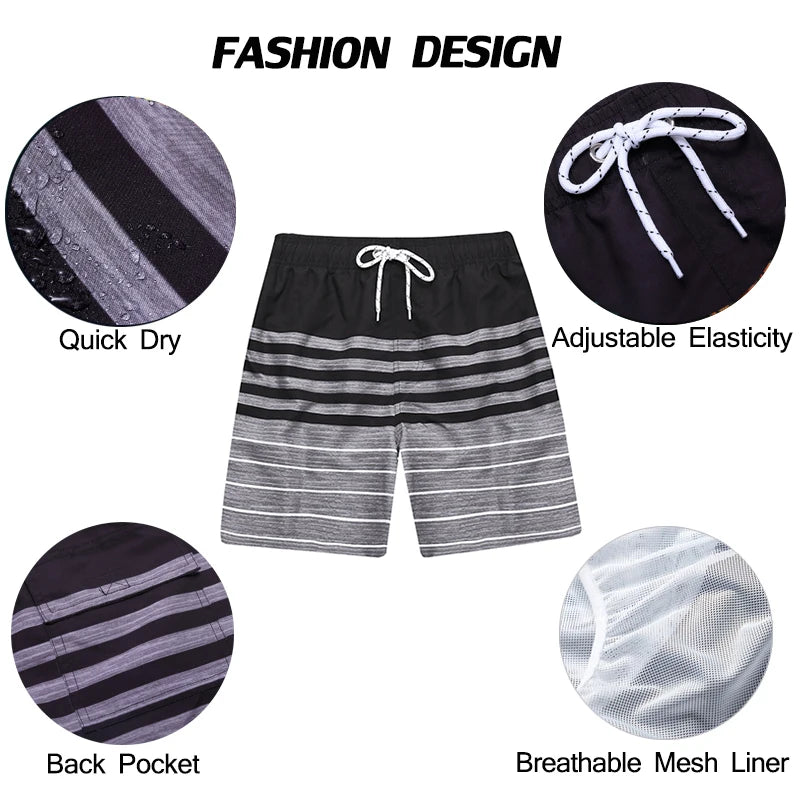 Escatch New Men's Beach Shorts Summer Surf Trunks Plus Size Drawstring Swimwear For Male ESX05 Gym Sportswear Swimsuit