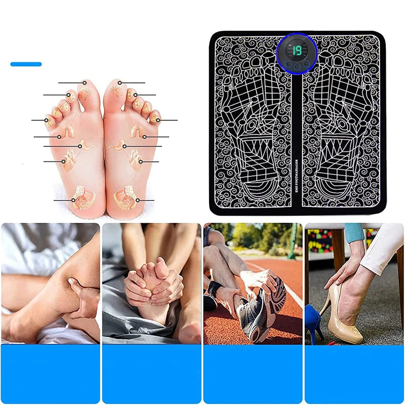 Intelligent Massage Foot Pad Cervical Neck Massager Patch Multi-Stage Adjustable Muscle Massager Combination Set