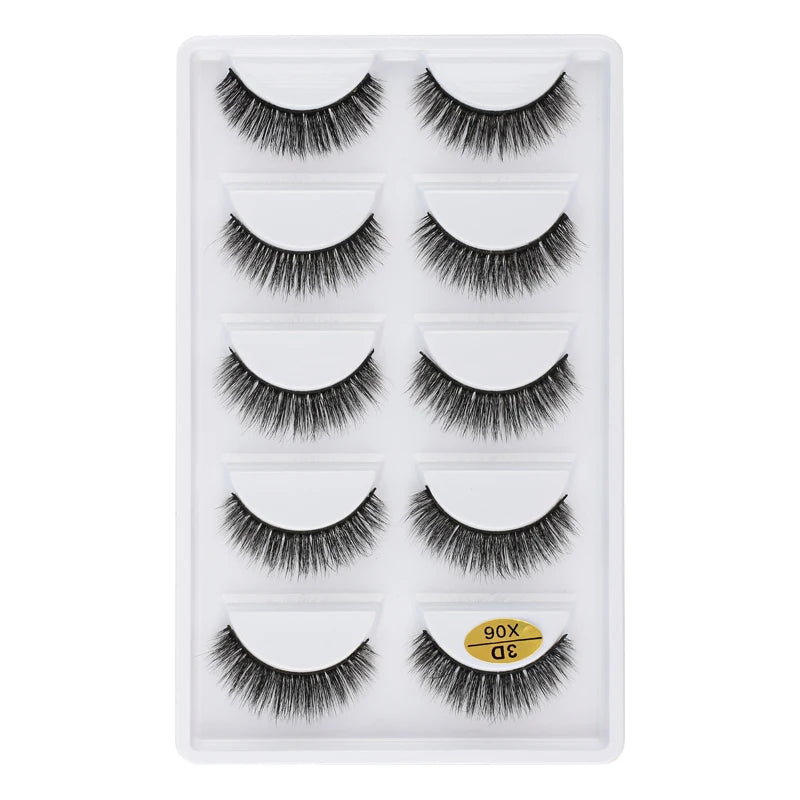 3/5 Pairs Fake Lashes Natural Long False Eyelashes Extension Fluffy 3D Mink Lashes Wispy Strip Eyelashes Makeup Tools maquillaje