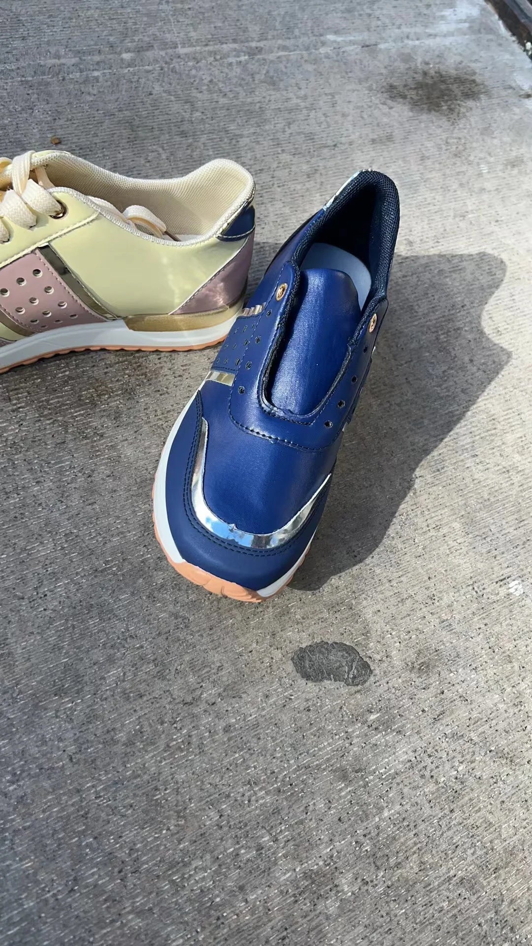 2023 Women Sneakers Platform Shoes Leather Patchwork Casual Sport Shoes Ladies Outdoor Running Vulcanized Shoes Zapatillas Mujer