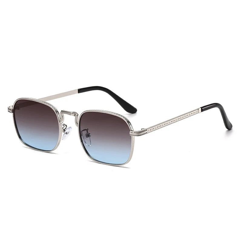 New Square Oval Metal Sunglasses Fashionable Retro Men Sunglasses Women Personalized Uv Resistant Eyeglass Luxury Design Uv400 