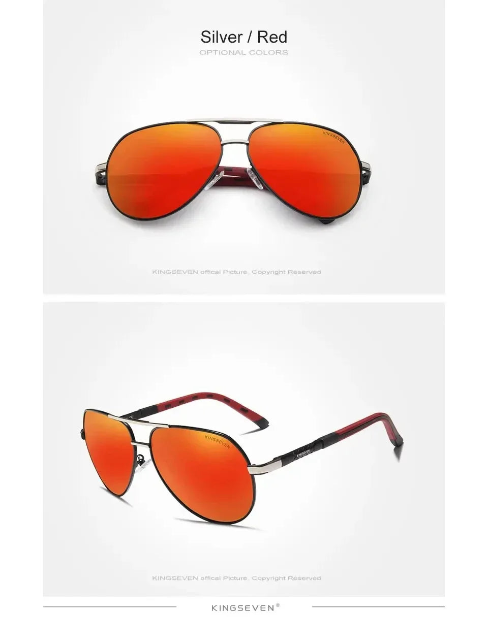 KINGSEVEN Brand Classic Pilot Men Sunglasses Polarized UV400 Lens Luxury Retro Driving Glasses Women Large Frame Causal Eyewear