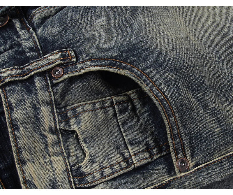 Newly Vintage Fashion Men Jeans Retro Washed Elastic Slim Fit Ripped Jeans Men Italian Style Designer Casual Denim Pants Hombre