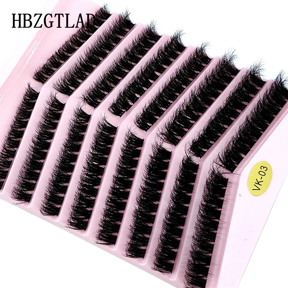 New 8 Rows Mink Eyelashes Natural Bundles Eyelash Extension 3D Russia Volume Individual Eyelash Cluster Makeup Tools Lashes