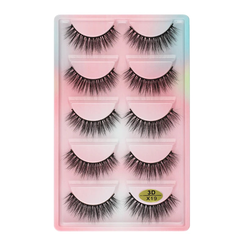 3/5 Pairs Fake Lashes Natural Long False Eyelashes Extension Fluffy 3D Mink Lashes Wispy Strip Eyelashes Makeup Tools maquillaje