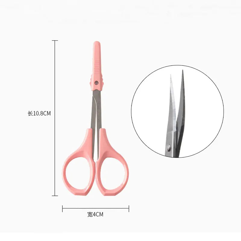 Eyebrow Scissor Makeup Eyelash Trimmer Nose Facial Hair Remover Multifunctional Scissors Stainless Steel Nail Cuticle Tools