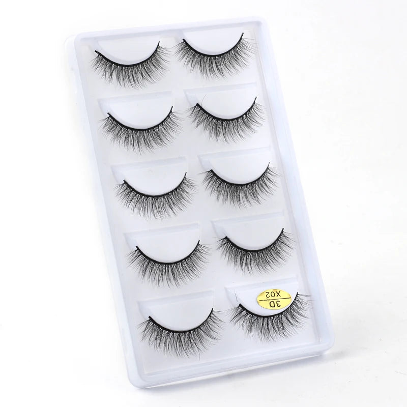 3/5 Pairs Fake Lashes Natural Long False Eyelashes Extension Fluffy 3D Mink Lashes Wispy Strip Eyelashes Makeup Tools maquillaje