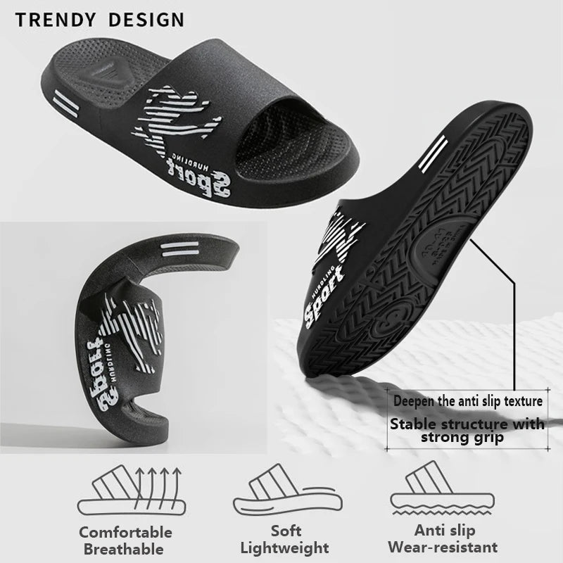 New Trend Men's Slippers Home indoor anti slip soft sole pvc slippers Summer sports style Outdoor Casual Beach Flip Flops Sandal