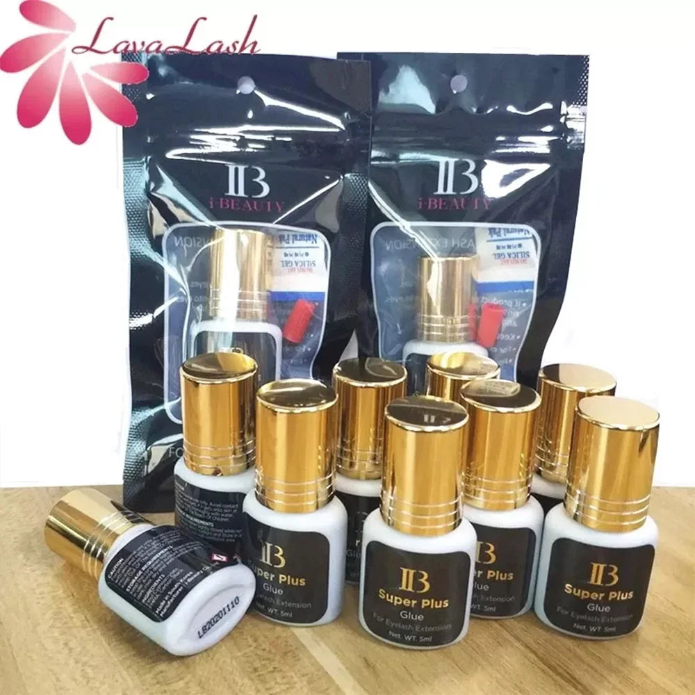 5/10 Bottles IB Super Plus Glue for Eyelash Extensions Original IBeauty Gold Cap Black Glue False Lash Adhesive Makeup Tools