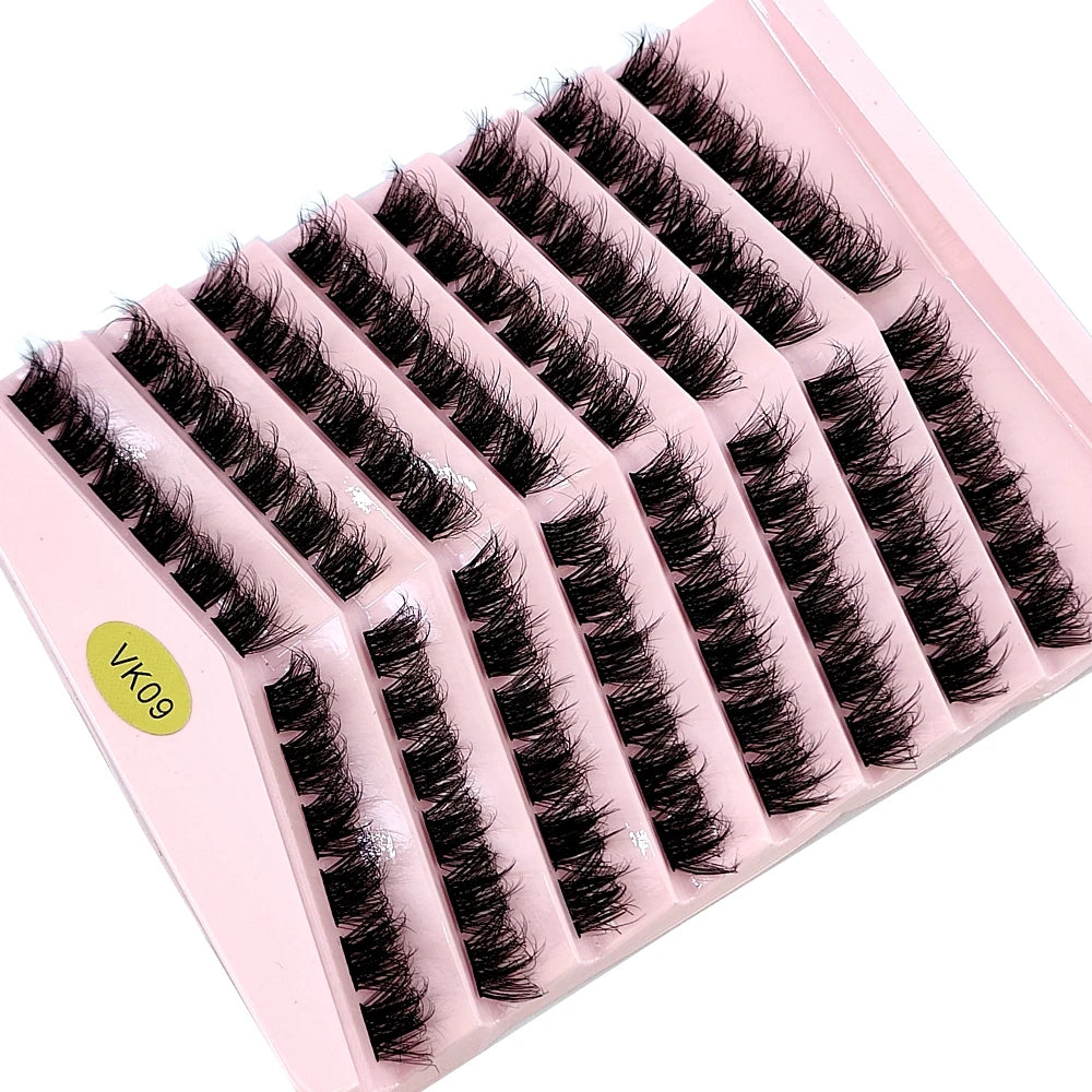 New 8 Rows Mink Eyelashes Natural Bundles Eyelash Extension 3D Russia Volume Individual Eyelash Cluster Makeup Tools Lashes