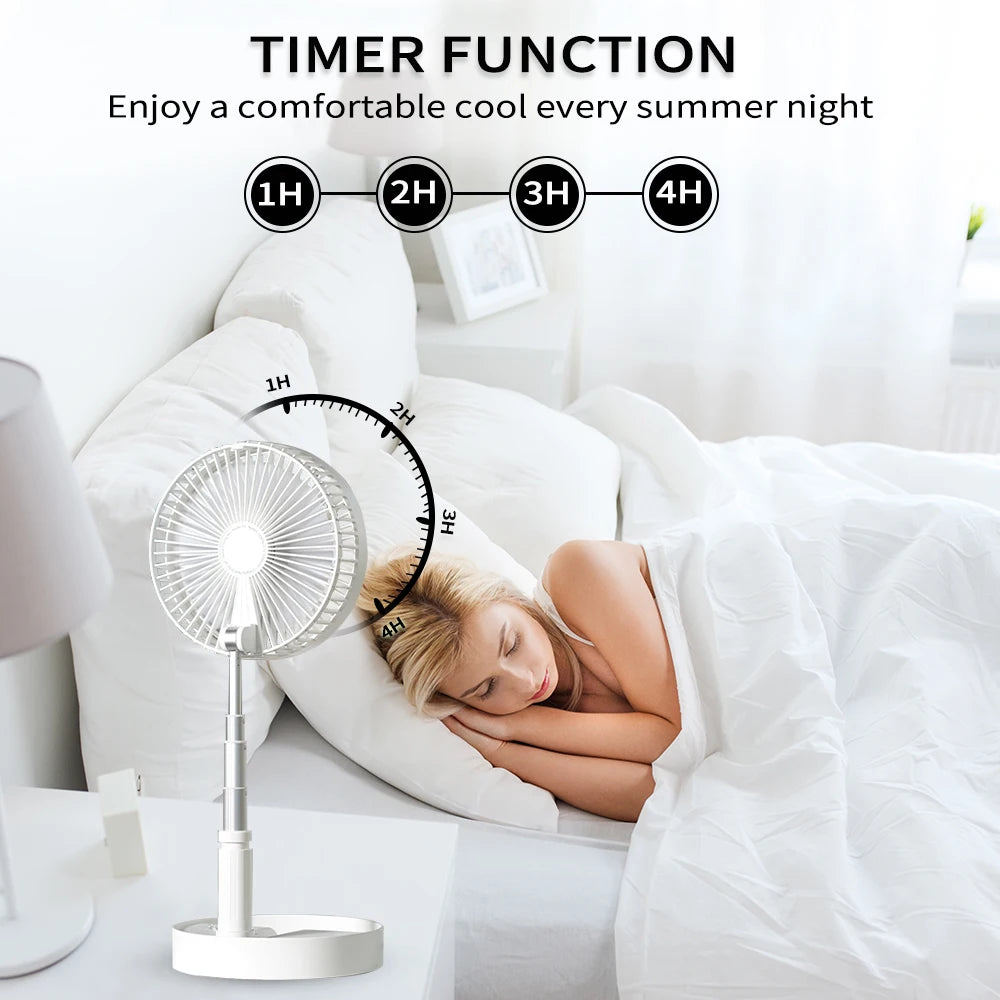 UNITEDTIME Desk and table fan, Foldable Fans Portable Travel Fan Battery Operated or USB Powered,Adjustable Height,My Foldaway