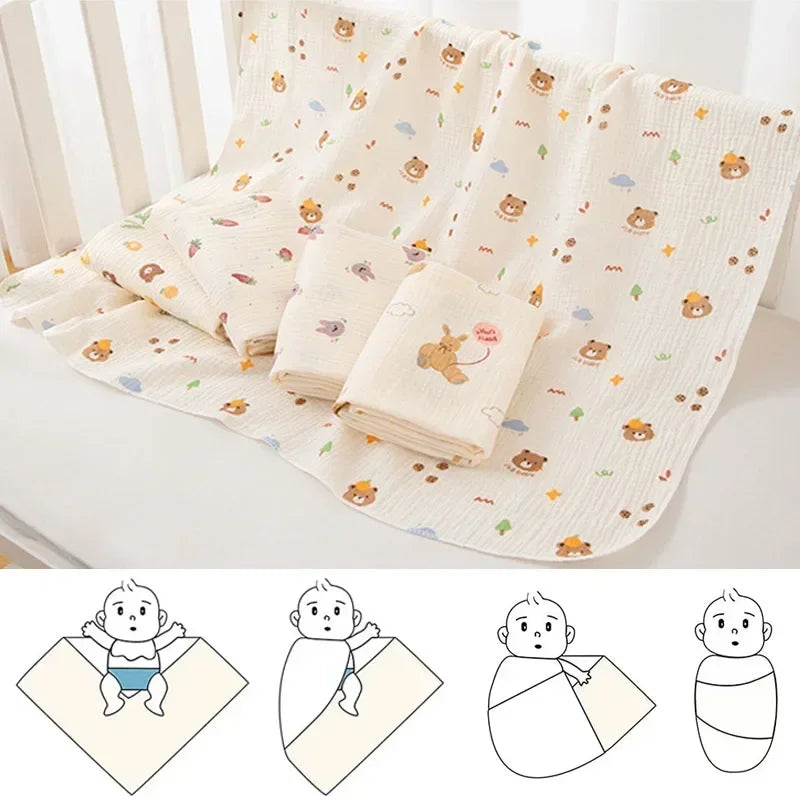 80x80cm Baby Receive Blanket for Newborn Cotton Muslin Swaddle Blanket Bedding Infant Bath Towel Baby Items Mother Kids